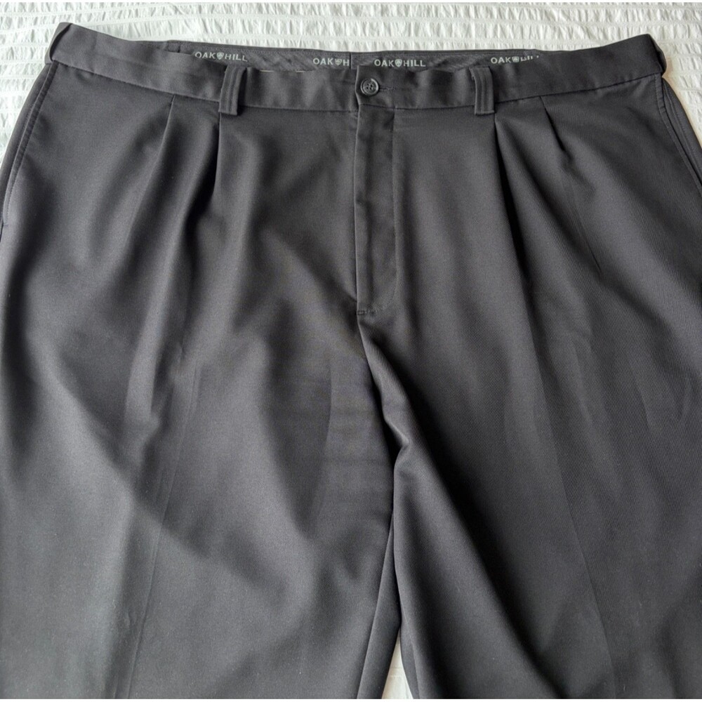 DXL Oak Hill Men's Black Dress Pants/ Slacks W50 L32 Adjustable Waist